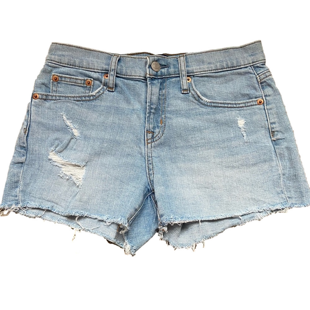 GAP Light Blue Distressed Jean Shorts